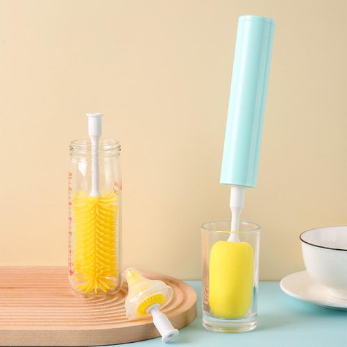 فرشة كهربائية لتنظيف زجاجات المياة وببرونات الأطفال ب 3 رؤوس مختلفة