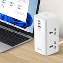 بقوة 2500 واط USB ومنفذ Type_C مشترك كهربائي ب 4 منافذ للفيش و منفذين