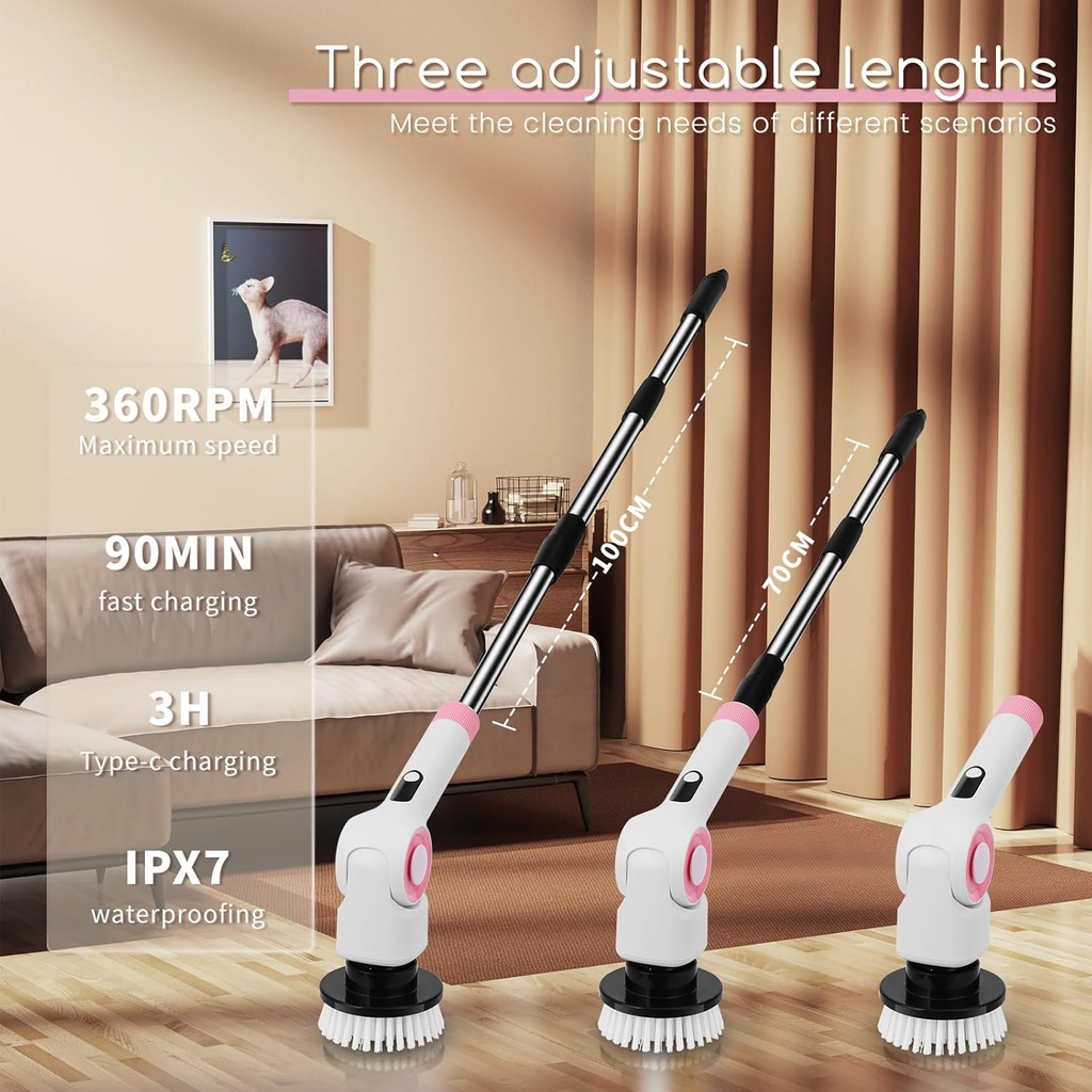 فرشاة كهربائية دوارة للتنظيف 11 * 1 متعددة الاستخدامات