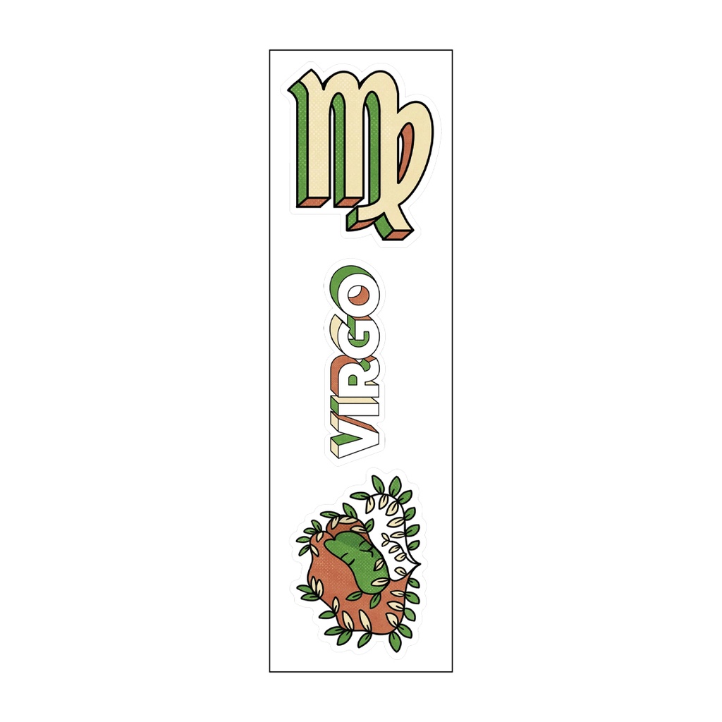 Virgo Zodiac Vinyl Sticker Pack Reusable &amp; Waterproof