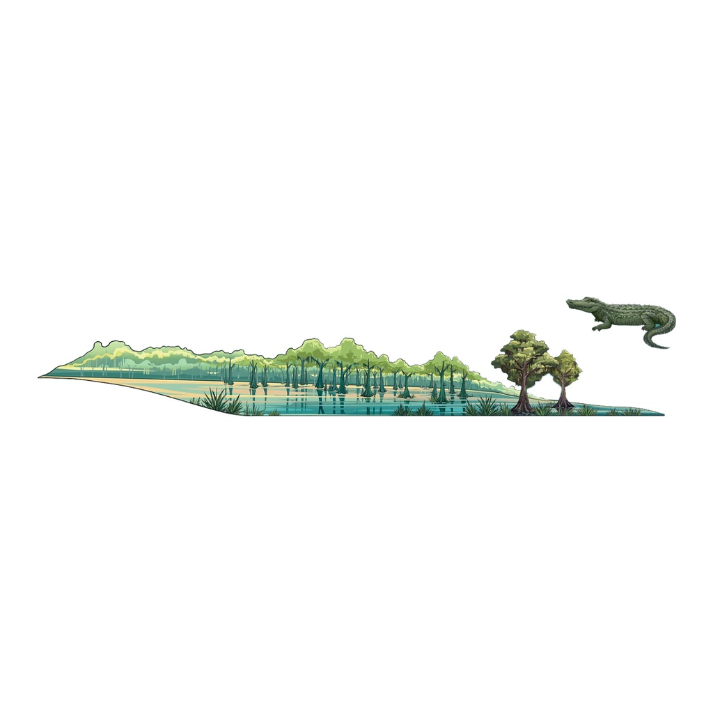 Crocodiles Mountain Vinyl Sticker Reusable &amp; Waterproof For Water Bottles